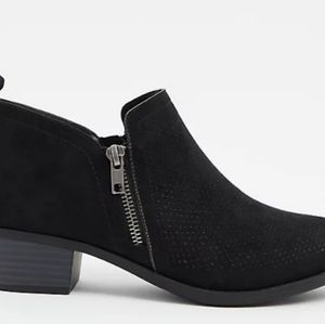 Torrid Faux Suede Perforated Ankle Bootie